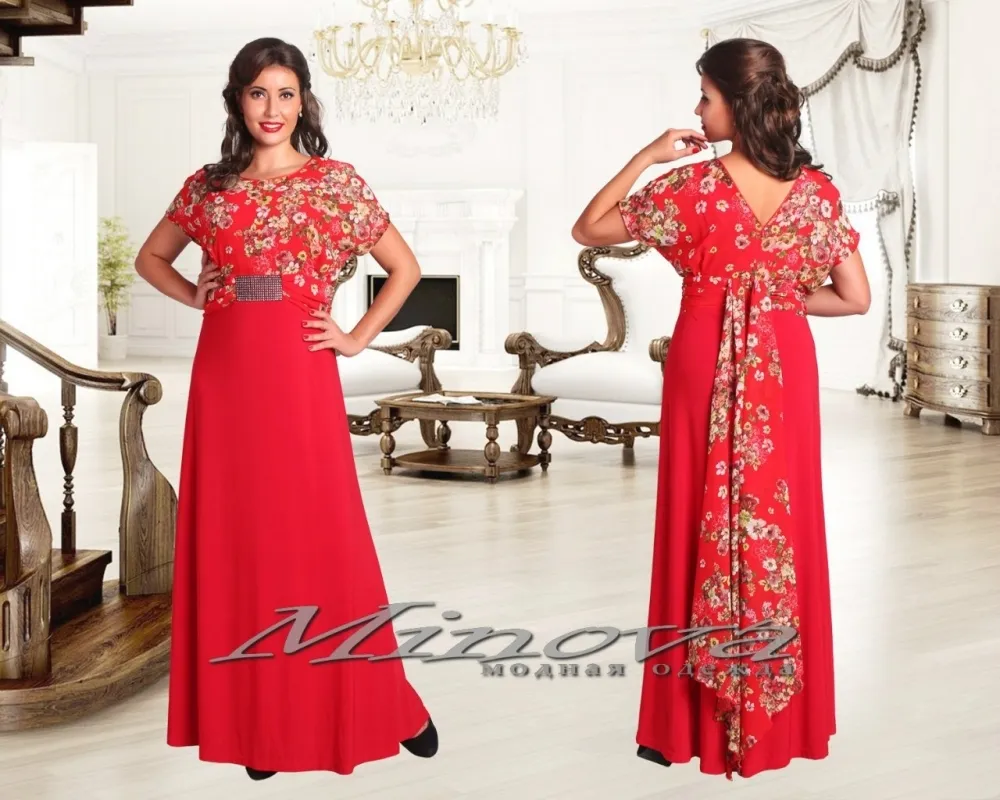 Платье 17-14 Маринель-красный Minova