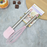 Набор кухонных принадлежностей силиконовый: лопатка+венчик, 26*6см