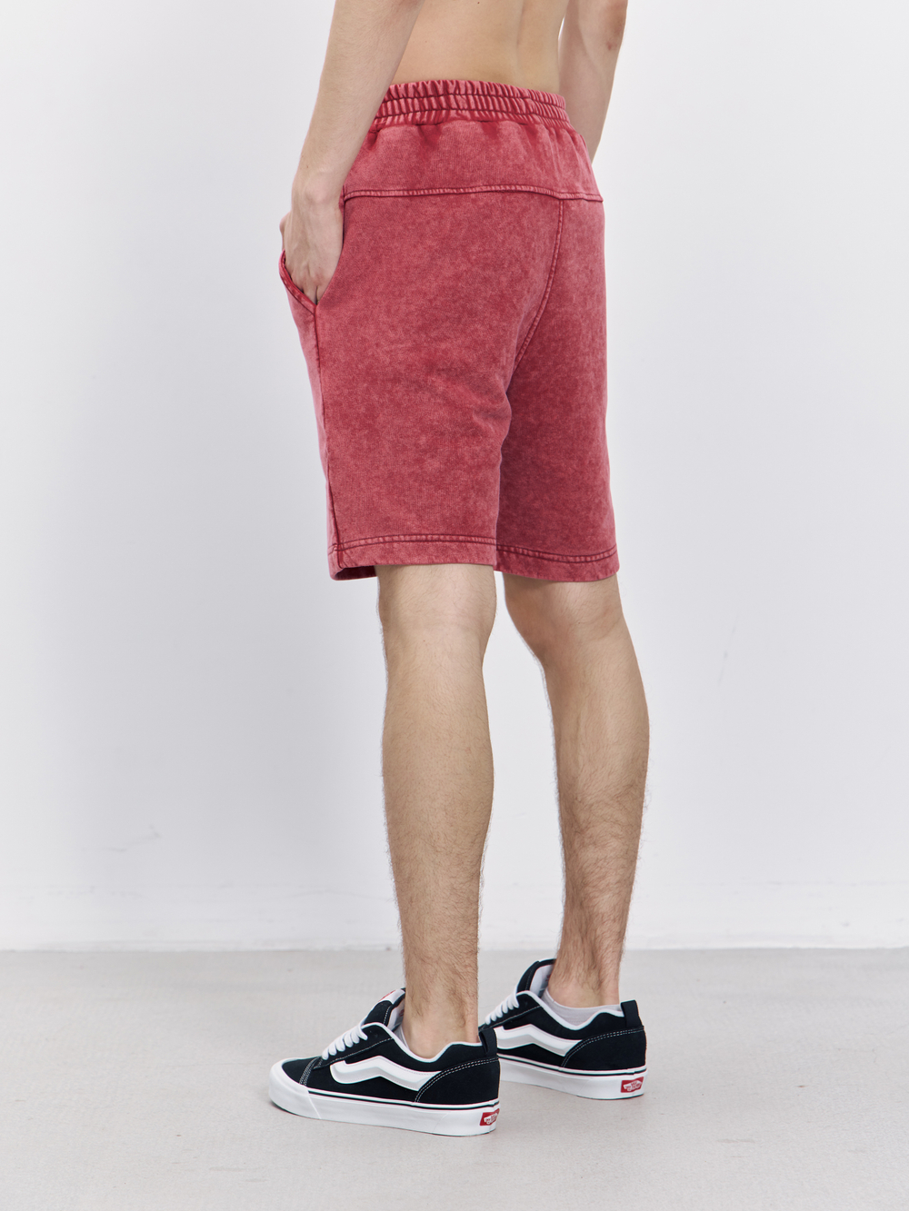 Шорты garment dyed (бордовый)