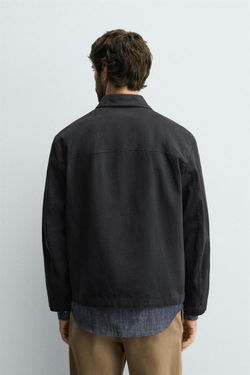 ZARA ЛЕГКАЯ КУРТКА ИЗ ТВИЛА, АНТРАЦИТОВО-СЕРЫЙ