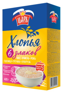 ХЛОПЬЯ ЦАРЬ 6 ЗЛАКОВ 400ГР