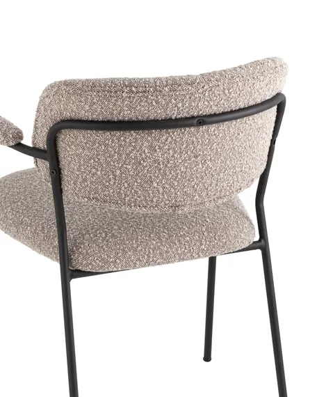 Стул Carol с подлокотниками, серое букле