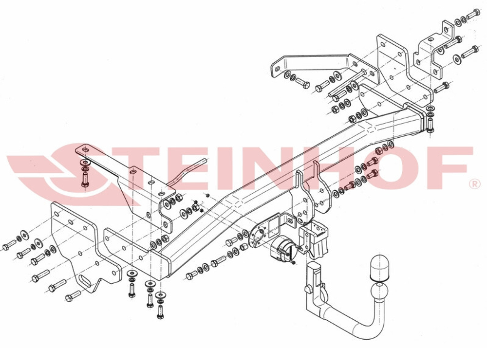 Фаркоп Steinhof I-027 для Infinity QX70 2014-2017, QX50 2014-2018, FX 2009-2014, EX 2008-2014(паспорт и сертификат в комплекте)(без электрики)