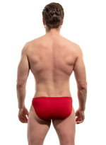 Мужские трусы-слипы с контрастной окантовкой (Размер: M) (Цвет: красный)