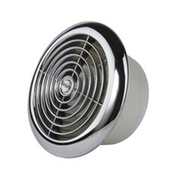 Вытяжной тонкий вентилятор для ванн и кухонь ММ 120 круглый 150 м³/час с обратным клапаном хром