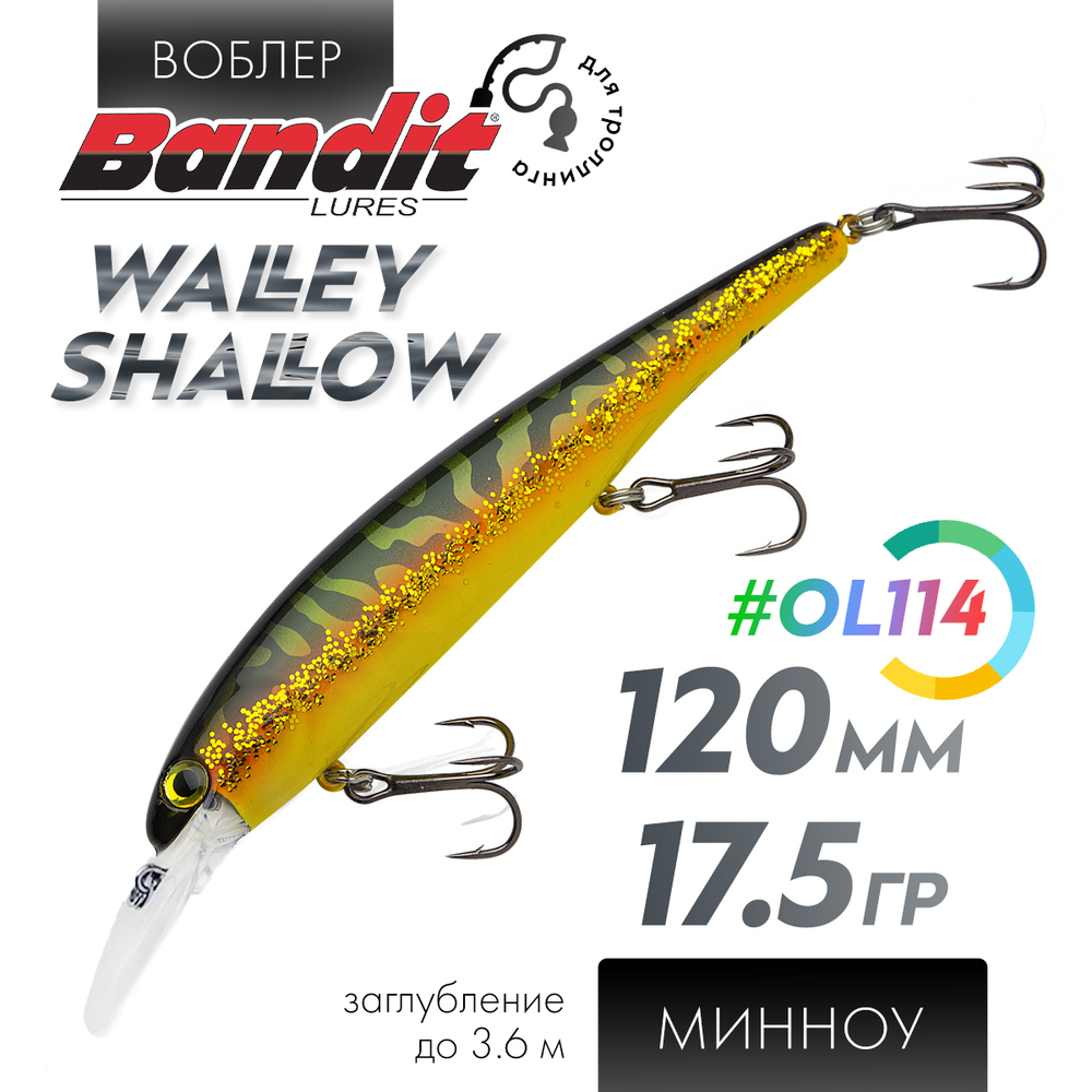 Воблер Bandit Walleye Shallow (120мм, 17.5гр)