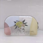 Косметичка овальная «Glamour - Лилия «, цвет желтый/розовый , 20*12*6см