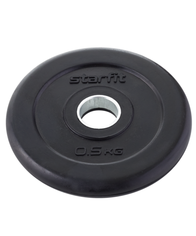 Диск обрезиненный BB-202 d=26 мм, стальная втулка, черный, 0,5 кг