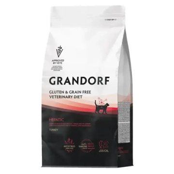 Сухой диетический корм Grandorf Veterinary Diet Cat Hepatic для кошек для поддержания функции печени при ХПН