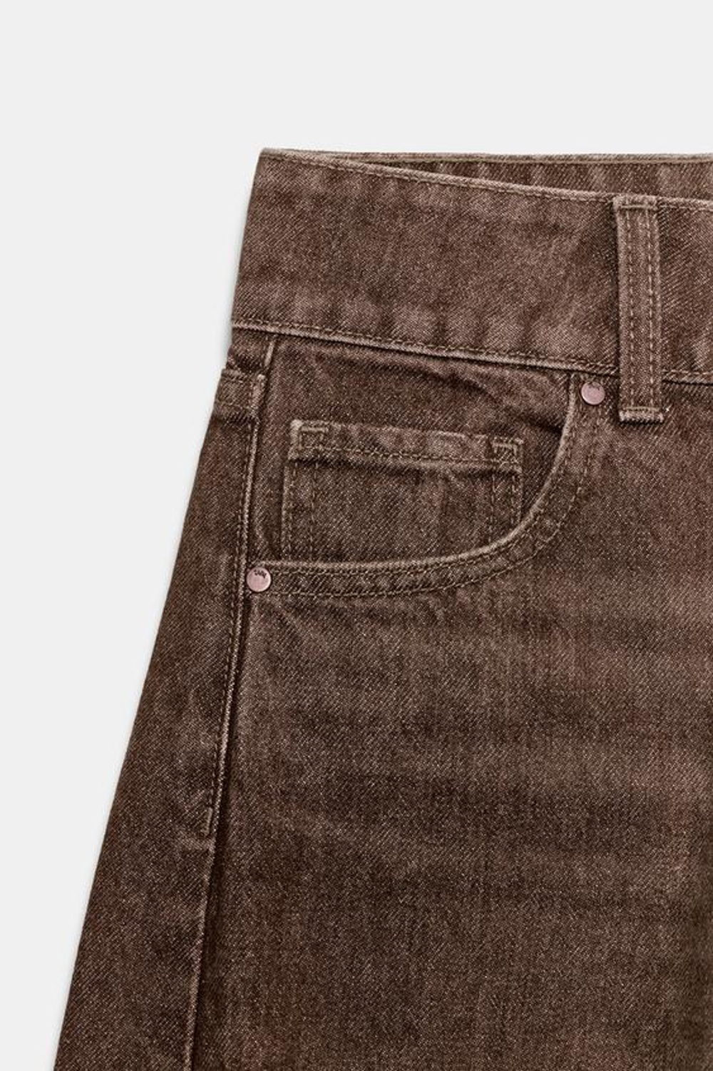 ZARA ДЖИНСЫ Z1975 WIDE LEG СО СРЕДНЕЙ ПОСАДКОЙ, РЖАВЫЙ