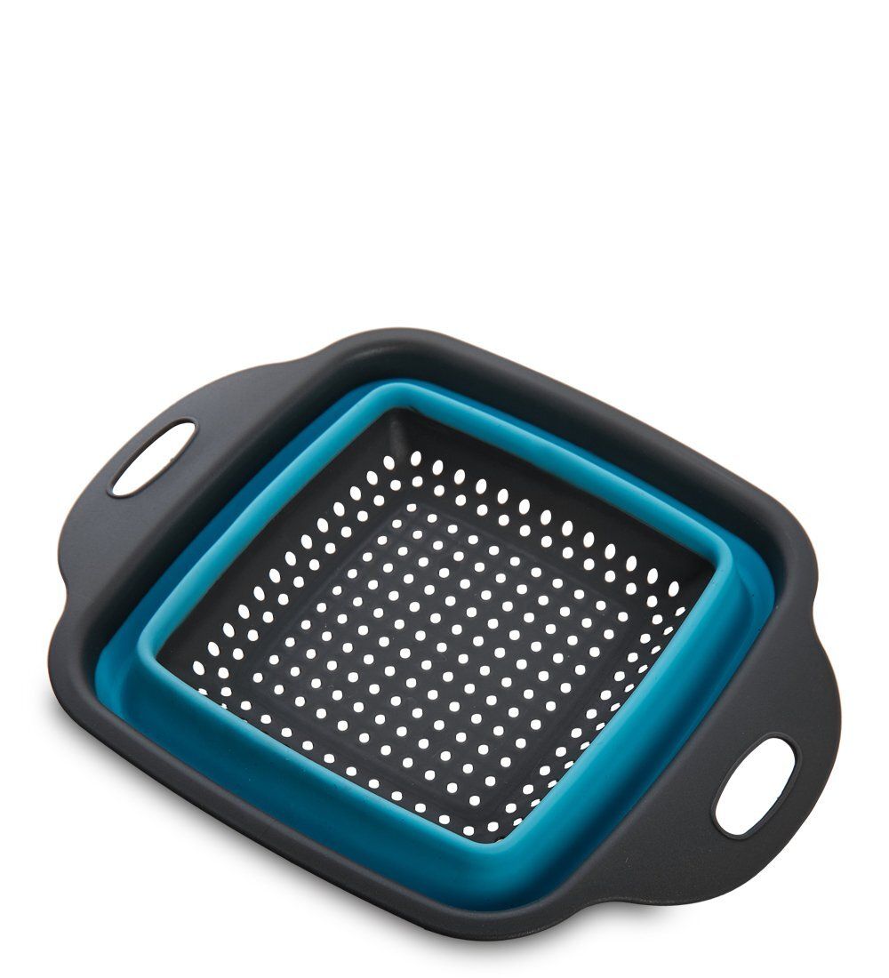 ЯЛ-06-25/3 Дуршлаг складной квадратный малый голубой