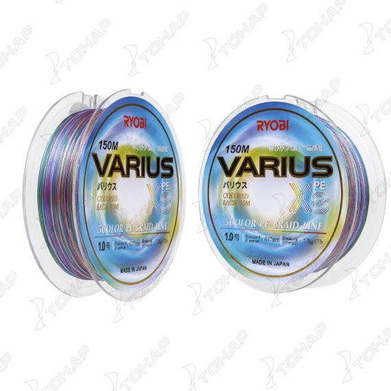 Шнур VARIUS PE8X-150MI 1.0# Multi Colour 0,165мм Ryobi