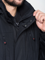 Удлиненная  ветровка европейского городского стиля тёмно-синего цвета