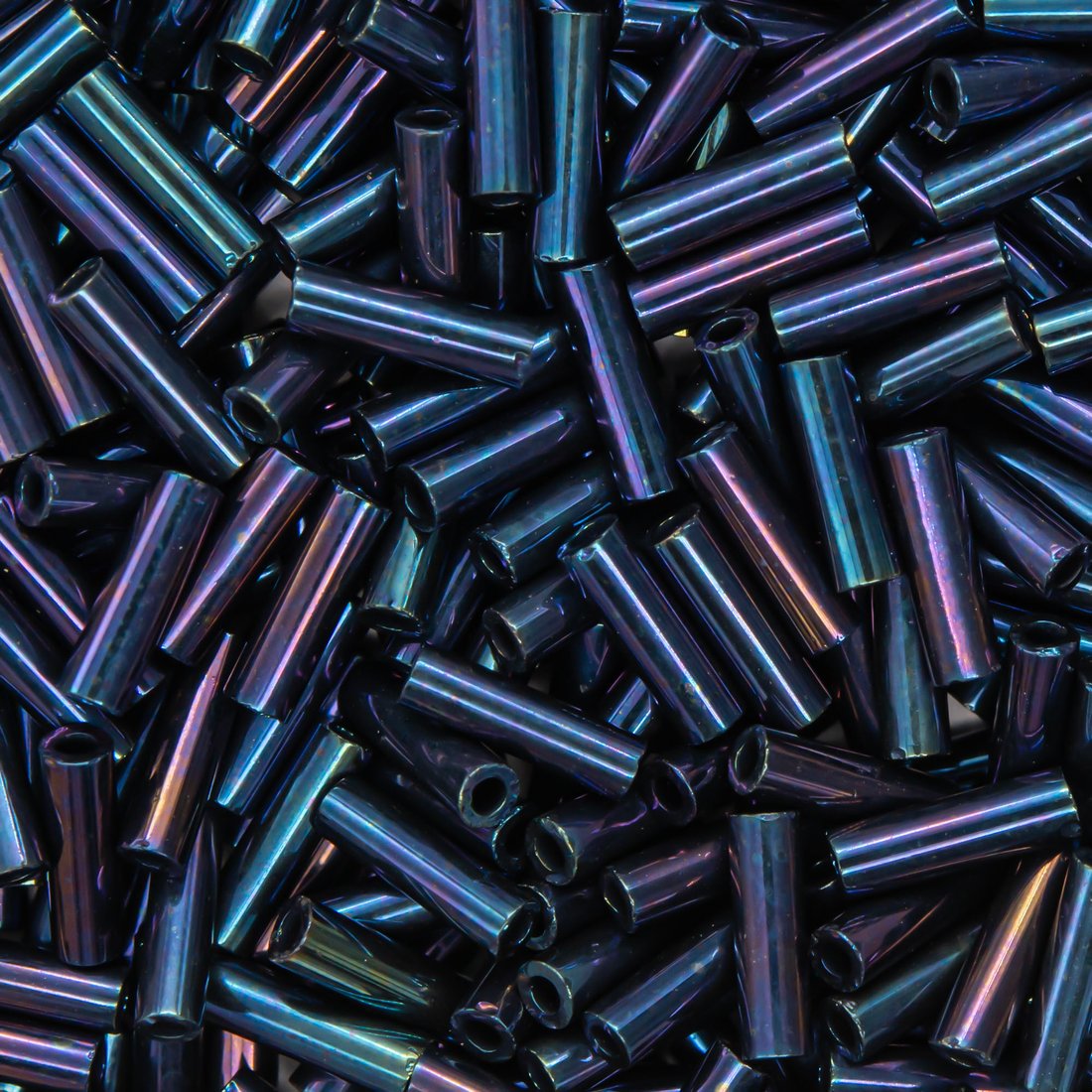 Японский бисер TOHO Bugle (стеклярус) 6mm (№82), металлизированный, непрозрачный глянцевый