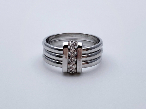 Кольцо из серебра/Родий/С камнями