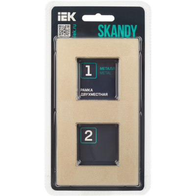 SKANDY Рамка 2-местная SK-F32Sh металл шампань IEK