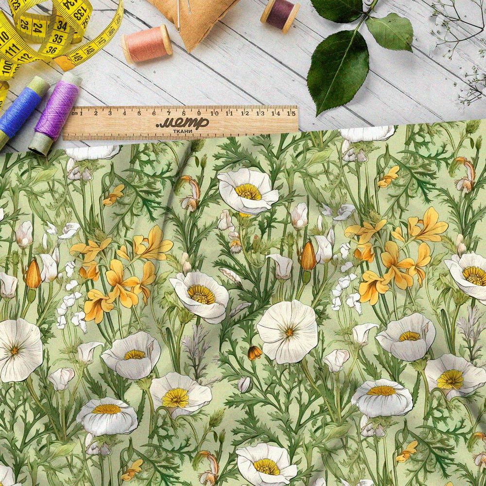 Ткань премиум мембрана весенние цветы