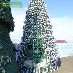 Уличная елка каркасная "Уральская сосна" (бело-зеленая леска) 17 м