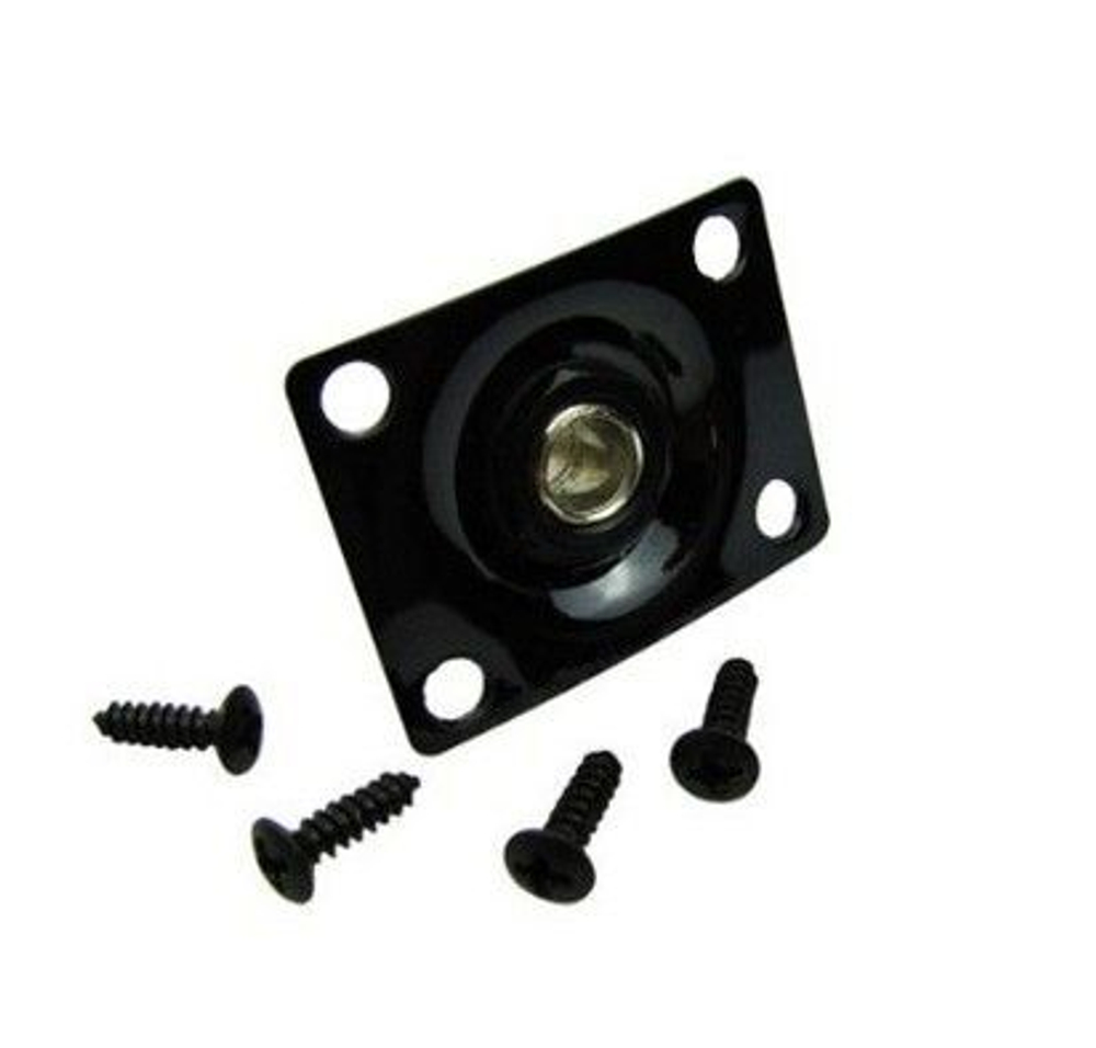 Гнездо подключения гитарное Jack 6,35 квадратное черное