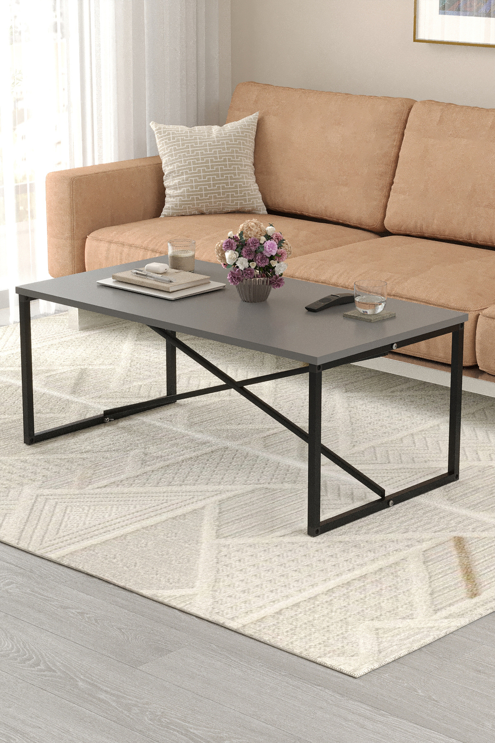 Журнальный столик HERMES 100х55 - антрацит