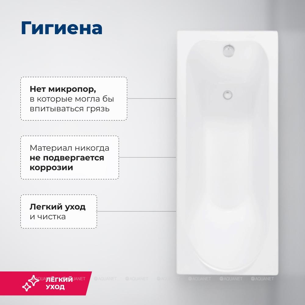 Акриловая ванна Aquanet (Акванет) Nord NEW 170x70 с каркасом