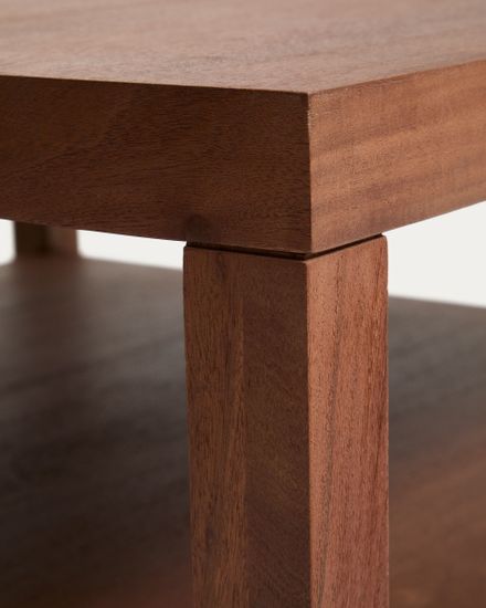 Приставной столик Norani из массива акации с отделкой шпоном акации, 90 x 90 см