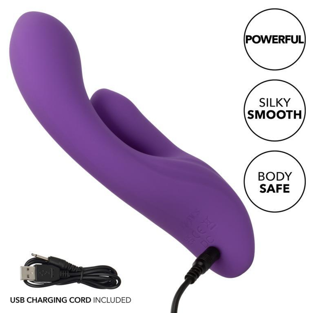 Фиолетовый вибратор-кролик Stella Liquid Silicone Dual Pleaser - 17,25 см. (Цвет: фиолетовый)