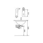 Смеситель для раковины F511-1 FRAP СЕНСОРНЫЙ (литой, п/гайку, хром, латунь)