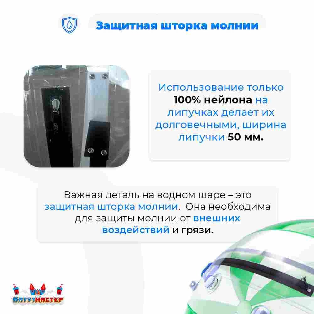 Аттракцион Водный шар ПВХ «Футбольный мяч Зеленый», 2*2*2 м