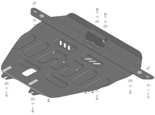 Защита картера двигателя, КПП. 2 мм, Сталь. для Ford Bronco Sport 2020-2024, Motodor.70709