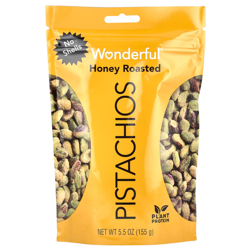 Wonderful Pistachios, обжаренный мед, без скорлупы, 155 г (5,5 унции)