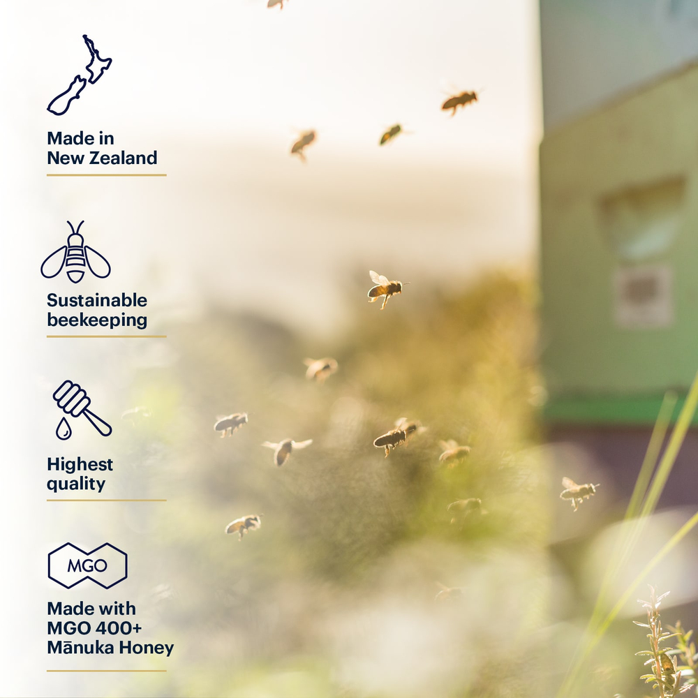 Manuka Health, Леденцы с медом Manuka, натуральная черная смородина, MGO 400+, 58 леденцов