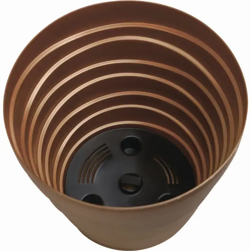 Кашпо для цветов пластиковое 0,9л d-13,2см «Бархан» Золотой песок