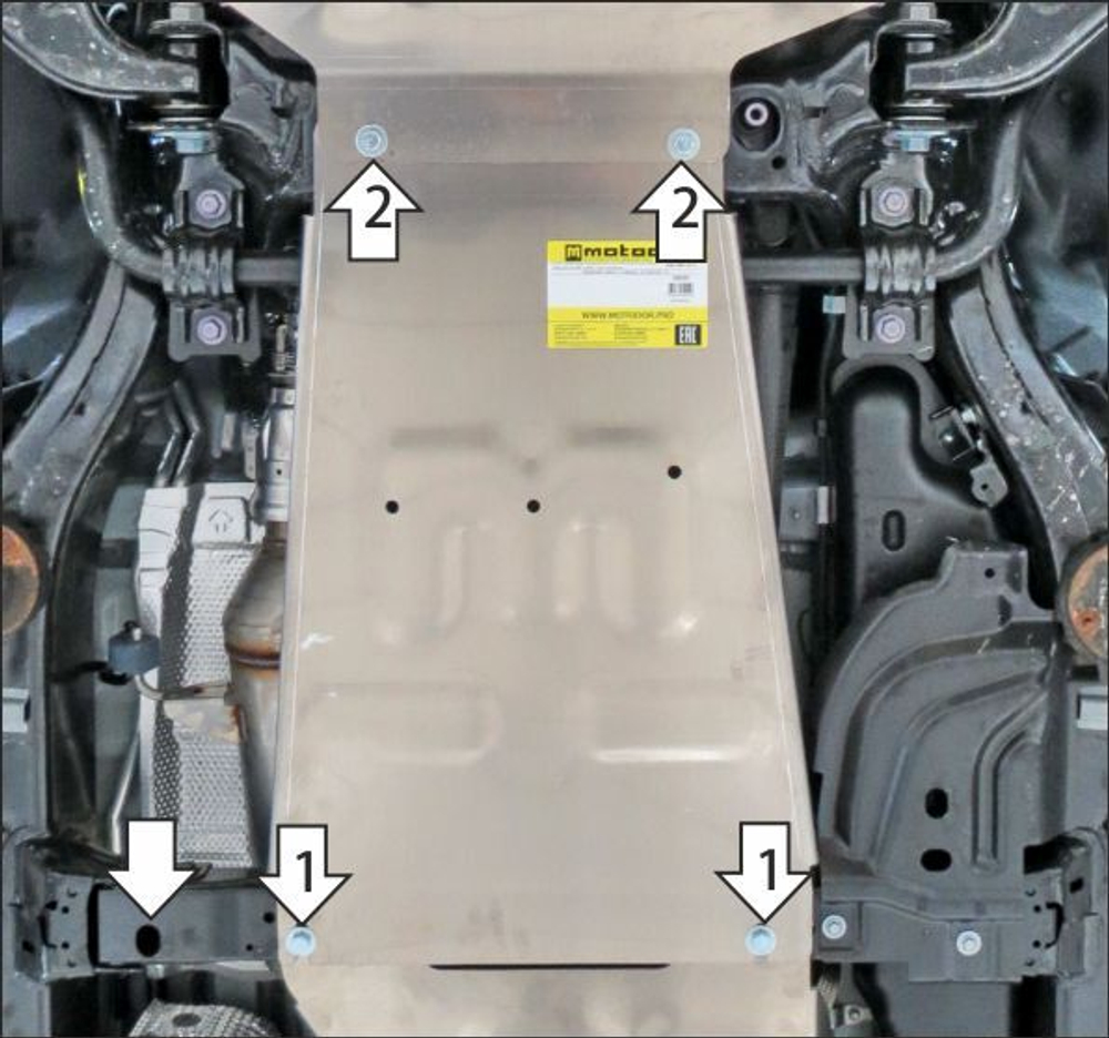Защита алюминиевая 5 мм КПП для Toyota Land Cruiser Prado 250; V=2,8D; с 2024г Motodor.32535