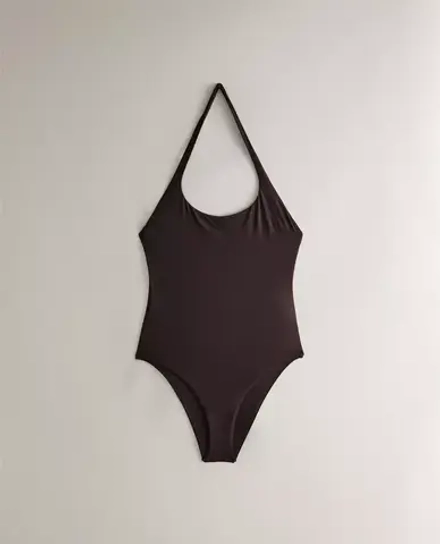 ZARA HOME КУПАЛЬНИК С ВЫРЕЗОМ, КОРИЧНЕВЫЙ