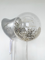Набор из двух шаров "Большой Баблс с конфетти + Сердце"