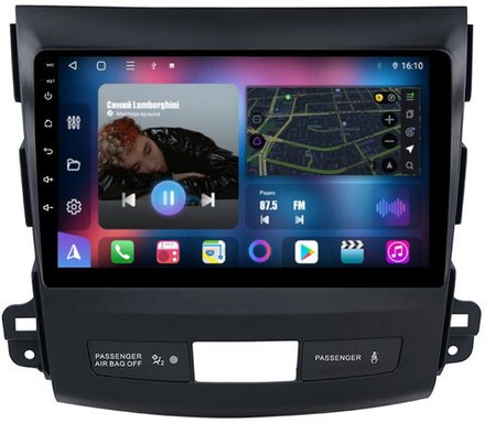 Магнитола для Mitsubishi Outlander XL, Peugeot 4007, Citroen C-Crosser - FarCar BM056M на Android 13, QLED, ТОП процессор, 4Гб+32Гб, CarPlay, 4G SIM-слот