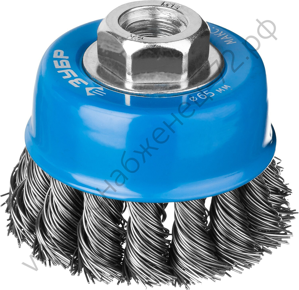 ЗУБР 65 мм, стальная проволока, 0.5 мм, Щетка чашечная, Профессионал (35275-065)