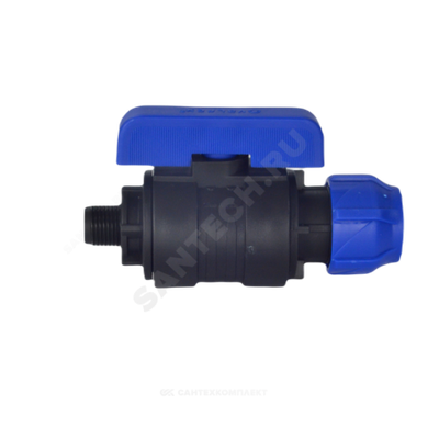 Кран шаровой компрессионный ПЭ Дн 20х3/4" НР Ру16 VALFEX 1210012620034