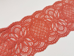 Эластичное кружево, 16,5 см, терракот, м