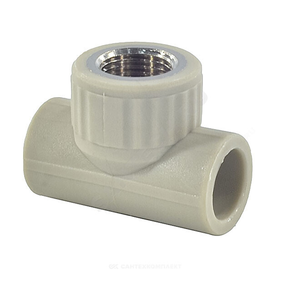 Тройник PP-R комбинированный серый Дн 32х3/4" ВР VALFEX 10127132Г