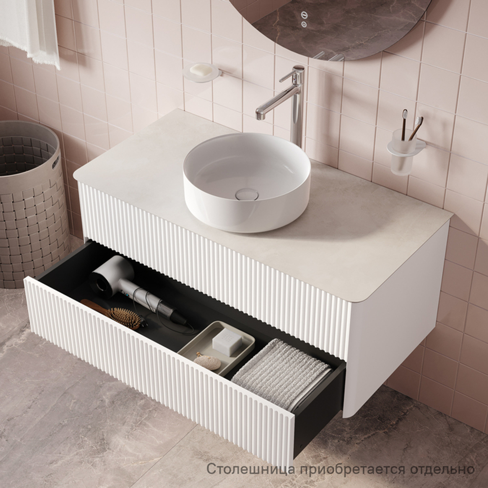 Тумба подвесная IDDIS Aiger, под столешницу, 100 см, белый, AIG10W0i95