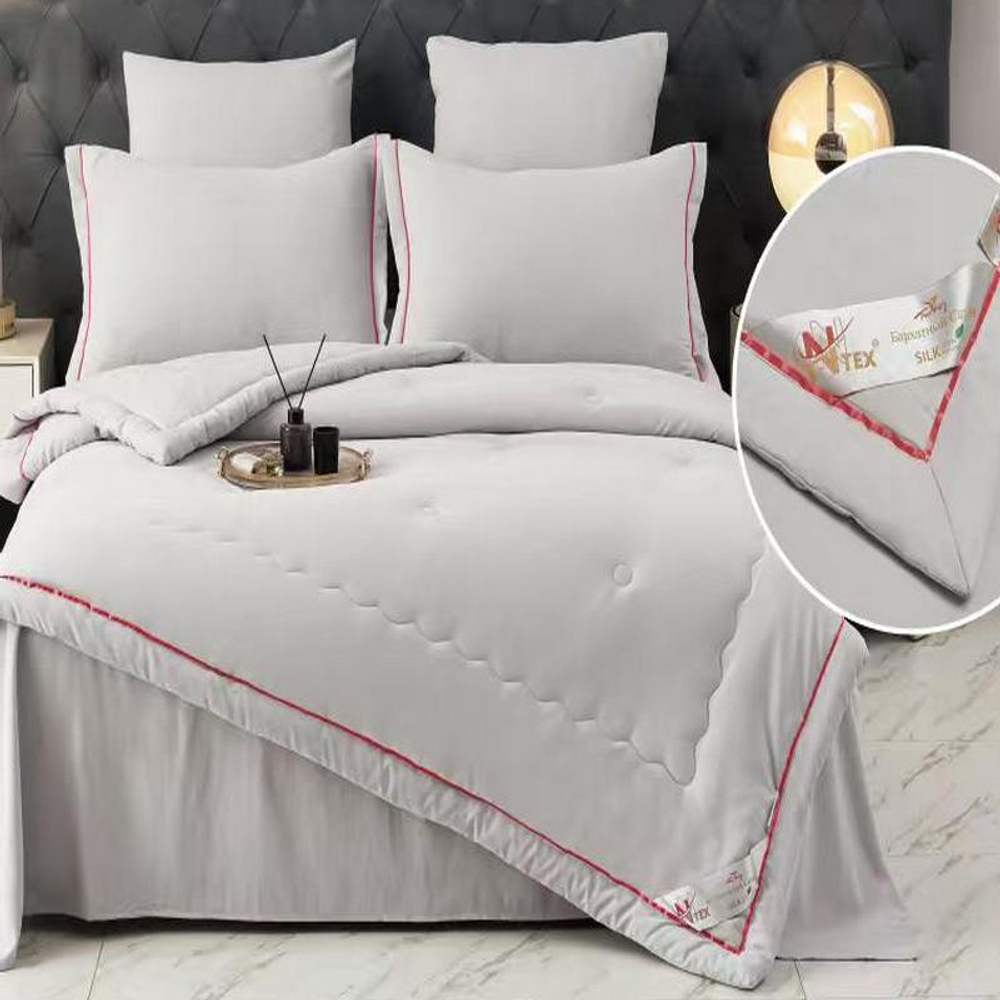 Комплект постельного белья с одеялом "РУ. N.N.TEX" дизайн: BA-001, сатин, 100% хлопок. 4 НАВОЛОЧКИ!!!