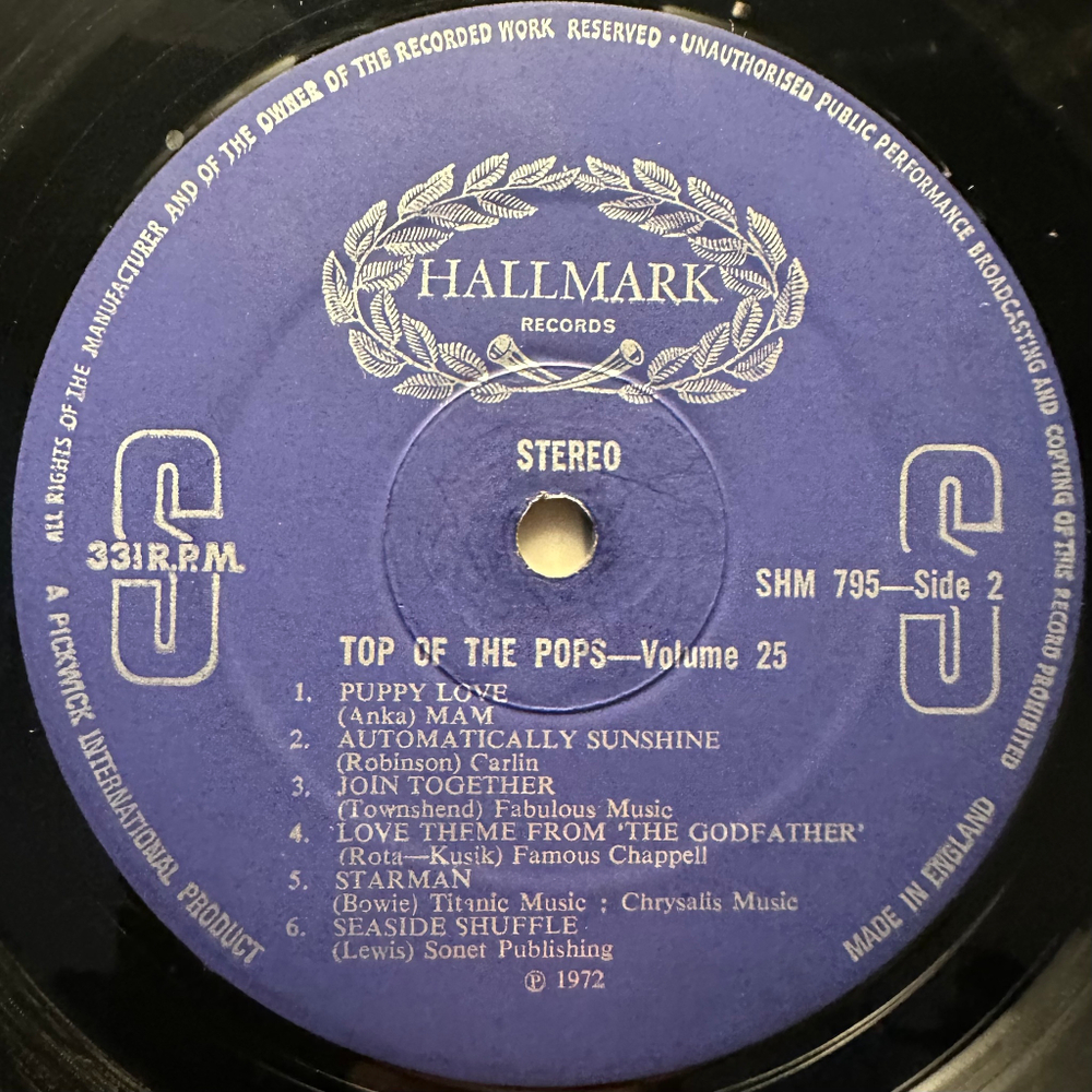 The Top Of The Poppers ‎– Top Of The Pops Vol. 25 (Англия 1972г.)
