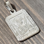 Нательная именная икона святой архангел Михаил с серебрением
