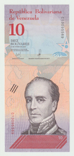 Venezuela, 10 Bolívares, 2018, UNC