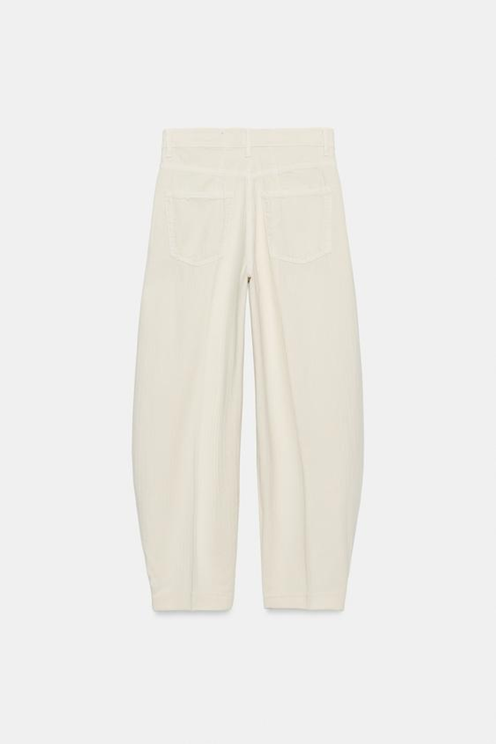 ZARA ЗАУЖЕННЫЕ ДЖИНСЫ С ВЫСОКОЙ ПОСАДКОЙ — ZW COLLECTION, ЦВЕТ СЛИВОЧНОГО МАСЛА