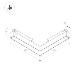 Светильник MAG-ORIENT-FLAT-ANGLE-L295-18W Warm3000 (BK, 100 deg, 48V) (Arlight, IP20 Металл, 5 лет) 060731