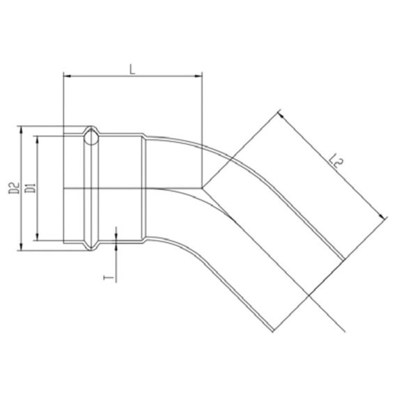 Уголок VIEIR 45 град. нерж. сталь 15а×15 VER-PRO (100/5) — (1)