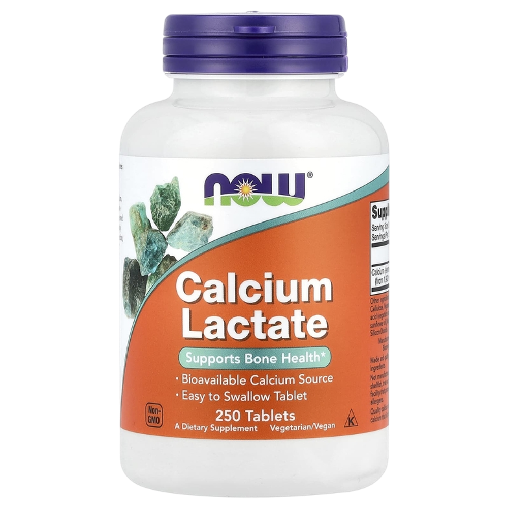 Now Foods Calcium Lactate 250 tablets , Кальций Лактат